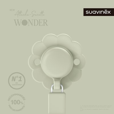 Attache sucette silicone wonder almost aqua