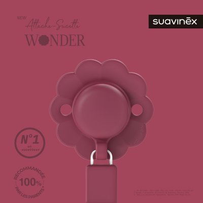 Attache sucette silicone wonder viva magenta