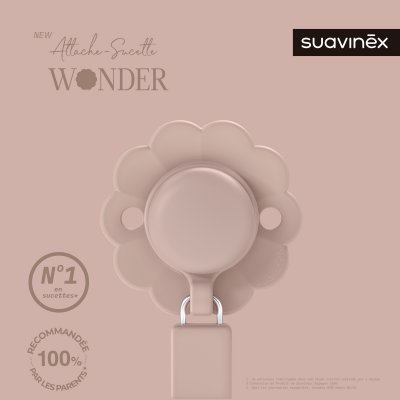 Attache sucette silicone wonder pale mauve