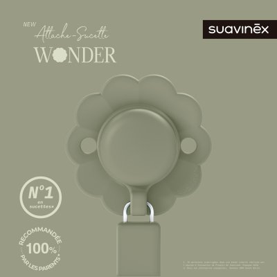 Attache sucette silicone wonder hedge green