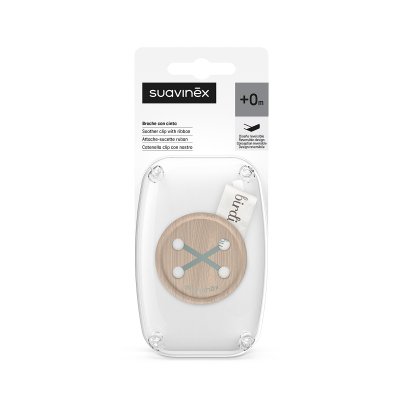 Attache sucette bébé ruban birdies vert