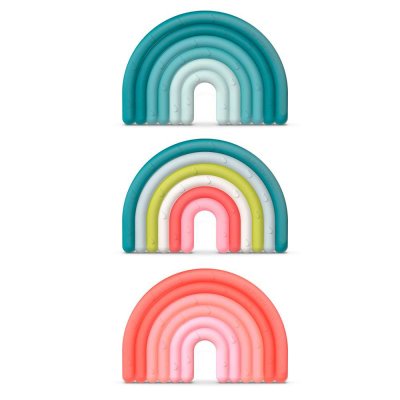 Anneau de dentition silicone arc en ciel