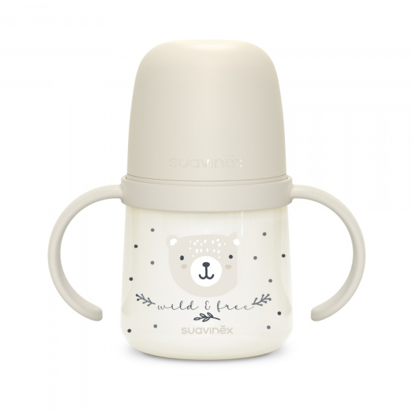 Biberon à anses bébé 150 ml wild&ampfree beige Suavinex