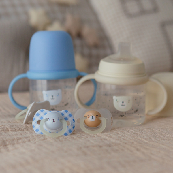 Biberon à anses bébé 150 ml wild&ampfree beige Suavinex