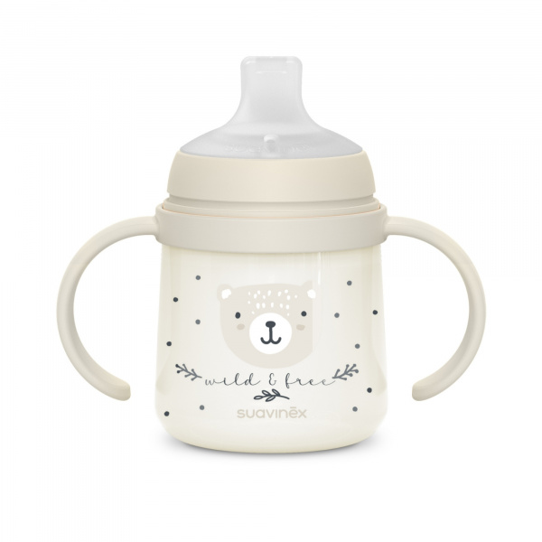 Biberon à anses bébé 150 ml wild&ampfree beige Suavinex