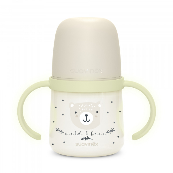Biberon à anses bébé 150 ml wild&ampfree beige Suavinex