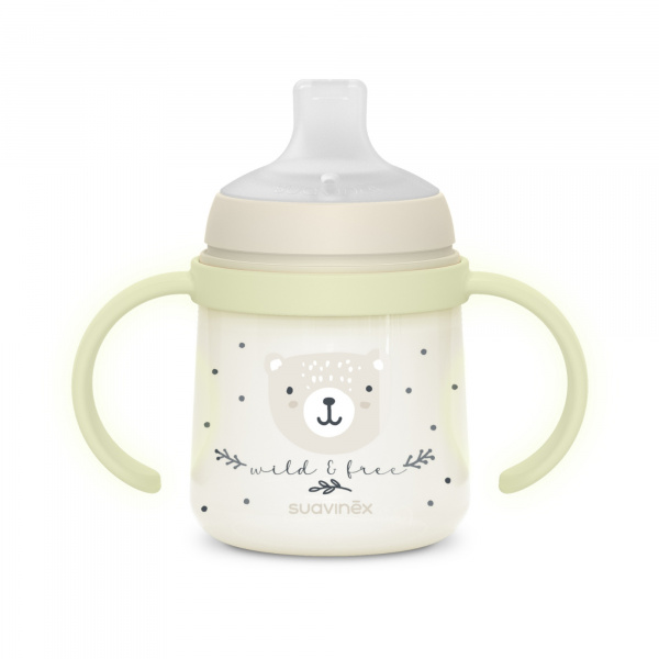 Biberon à anses bébé 150 ml wild&ampfree beige Suavinex