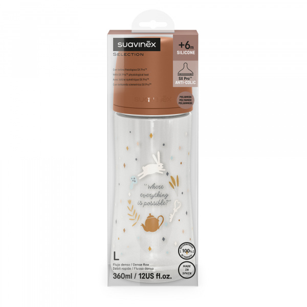 Biberon 360 ml avec tétine sx pro l wonderland camel Suavinex