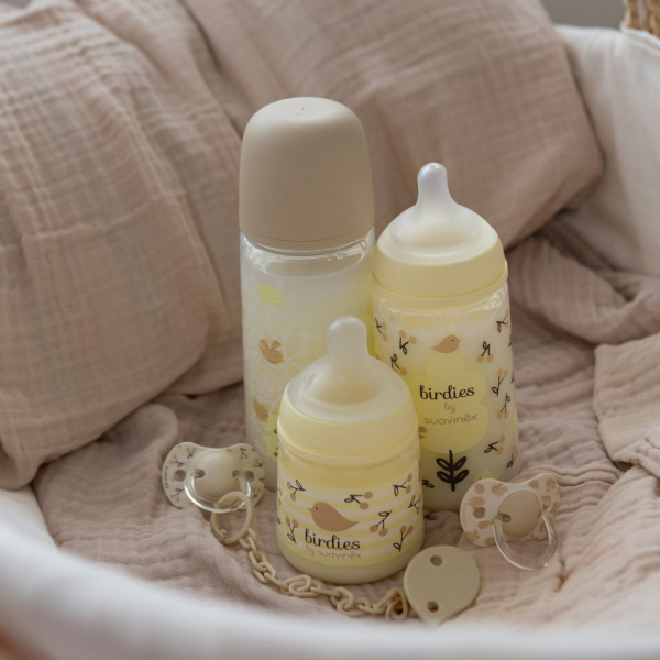 Biberon bébé 150 ml sx pro birdies beige Suavinex