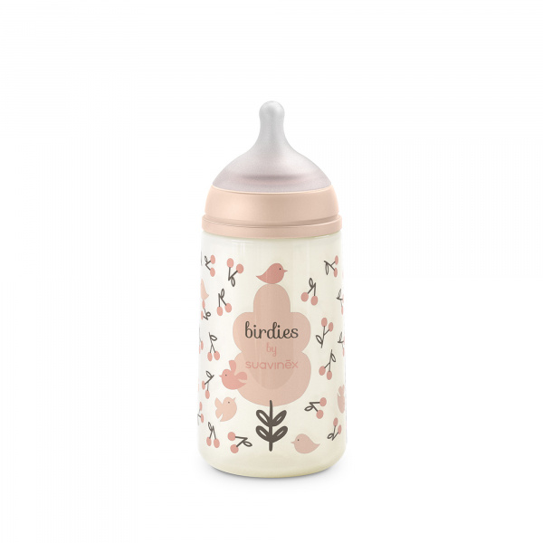 Biberon bébé 270 ml sx pro birdies rose Suavinex