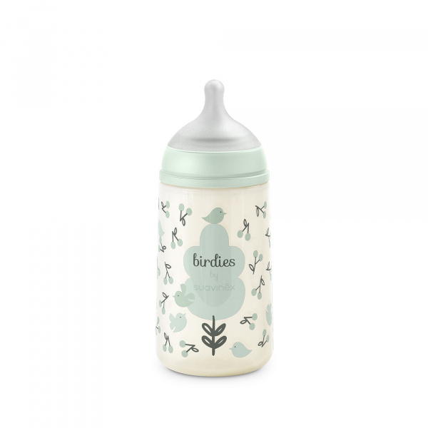 Biberon bébé 270 ml sx pro birdies vert Suavinex