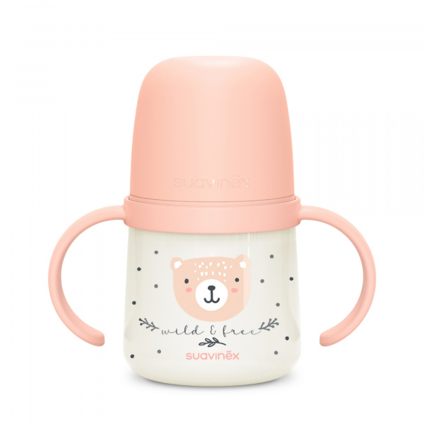 Biberon à anses bébé 150 ml wild&ampfree rose Suavinex