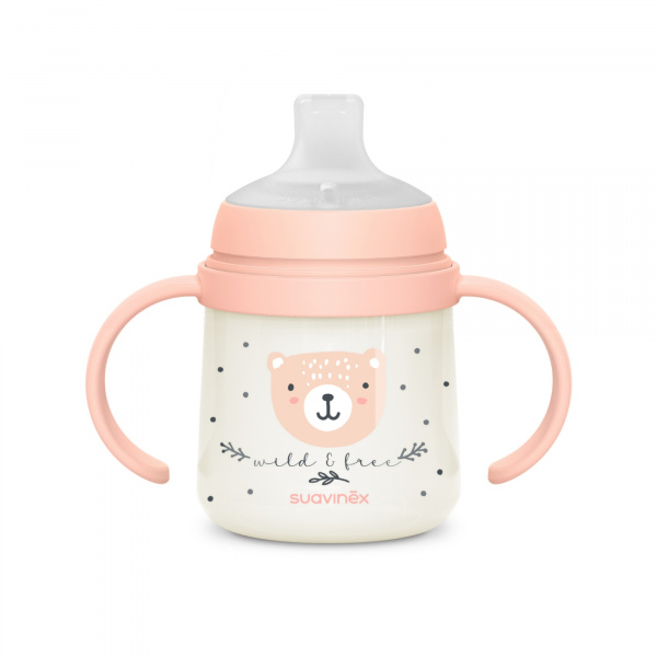 Biberon à anses bébé 150 ml wild&ampfree rose Suavinex