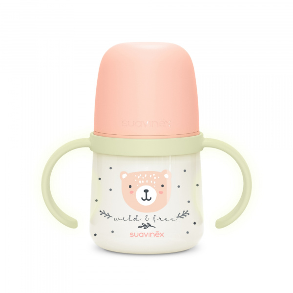 Biberon à anses bébé 150 ml wild&ampfree rose Suavinex