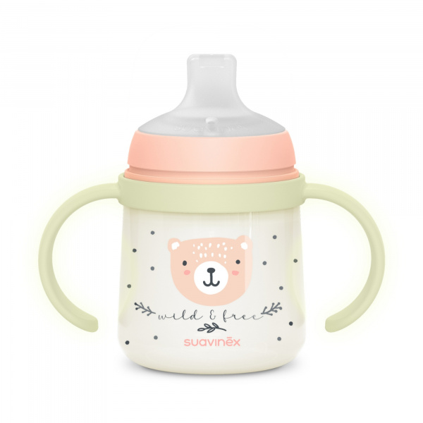 Biberon à anses bébé 150 ml wild&ampfree rose Suavinex
