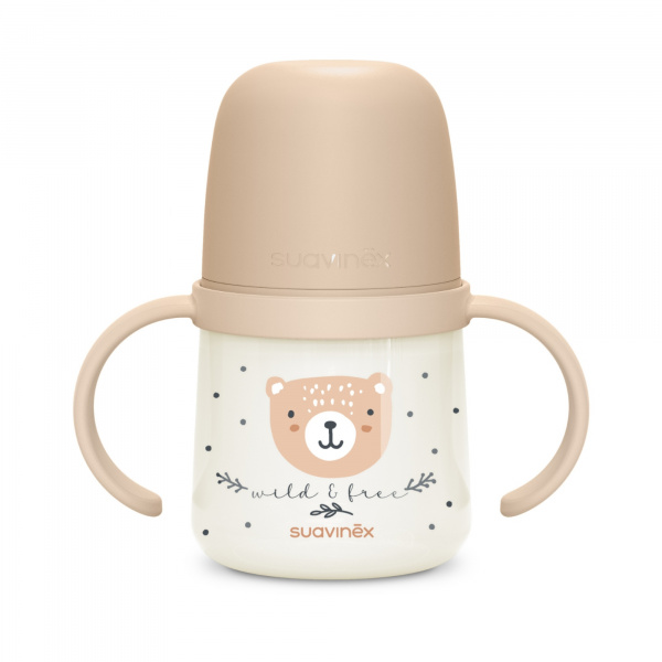 Biberon à anses bébé 150 ml wild&ampfree marron Suavinex