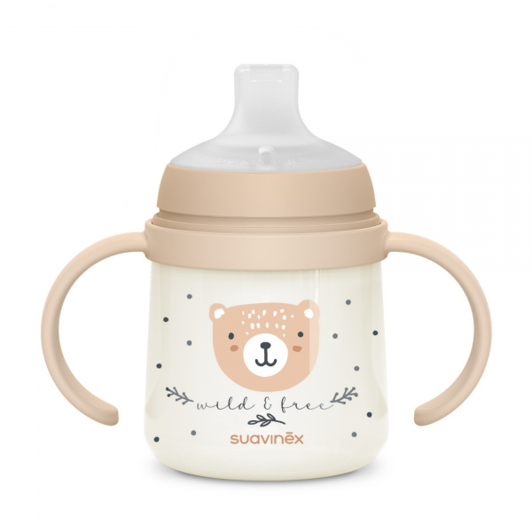 Biberon à anses bébé 150 ml wild&ampfree marron Suavinex