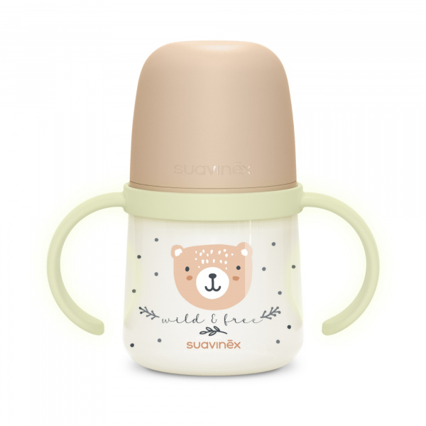 Biberon à anses bébé 150 ml wild&ampfree marron Suavinex