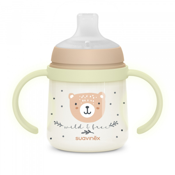 Biberon à anses bébé 150 ml wild&ampfree marron Suavinex