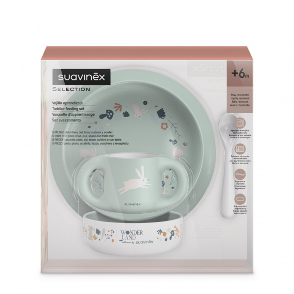 Coffret repas bébé wonderland vert Suavinex