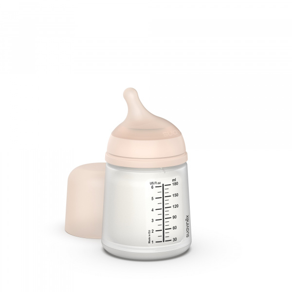 Biberon 180 ml anti-colique spécial allaitement zerø.zerø médium Suavinex