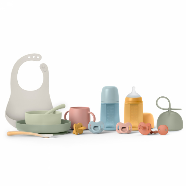 Biberon silicone 240 ml avec tétine sx pro m colour essence bleu Suavinex