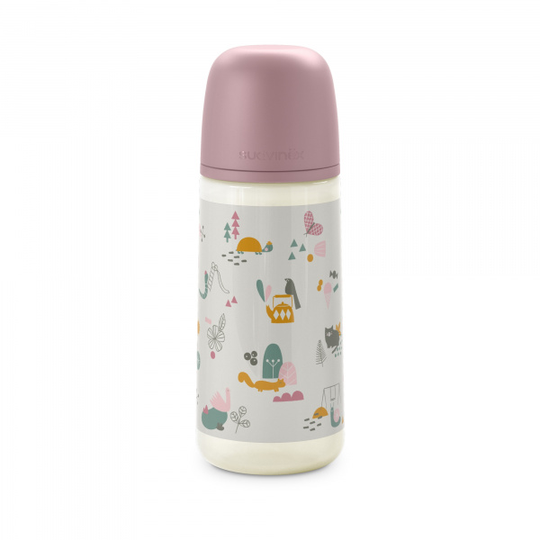 Biberon 360 ml anti-colique avec tétine sx pro débit rapide walk in the park rose Suavinex