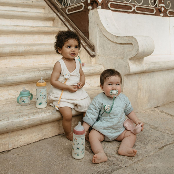 Biberon 150 ml anti-colique avec tétine sx pro débit moyen walk in the park rose Suavinex