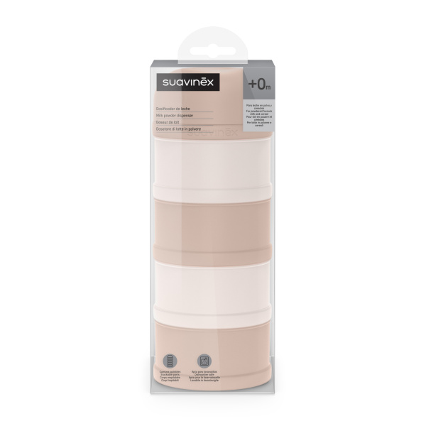 Boîte doseuse de lait 4 compartiments wonderland rose Suavinex