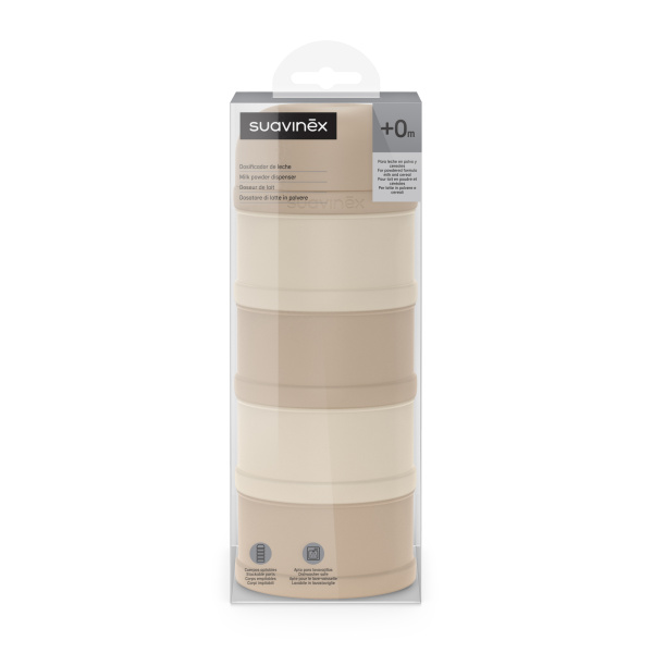 Boîte doseuse de lait 4 compartiments wonderland beige Suavinex