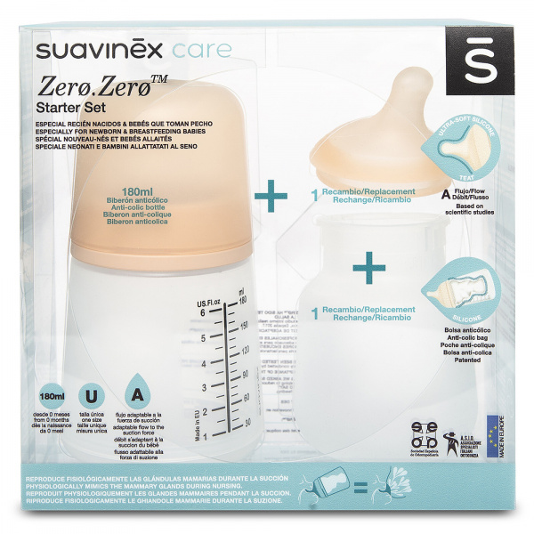 Kit naissance zerø.zerø 180 ml spécial allaitement Suavinex