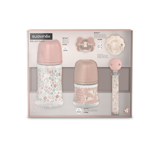 Coffret naissance bébé welcome baby wonderland rose Suavinex