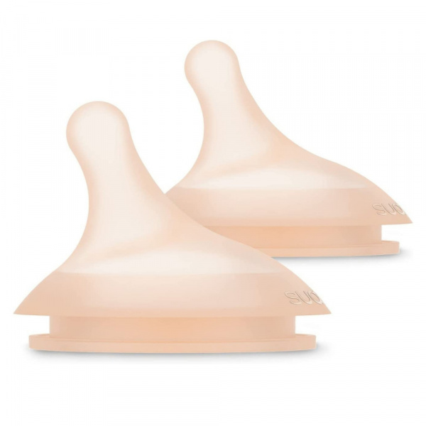 Lot de 2 tétines anti-colique pour biberon zerø.zerø débit moyen fair Suavinex