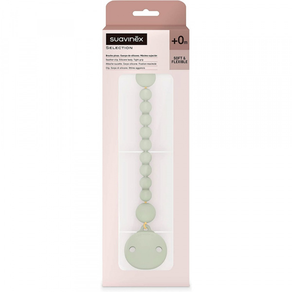 Attache sucette silicone colour essence vert Suavinex