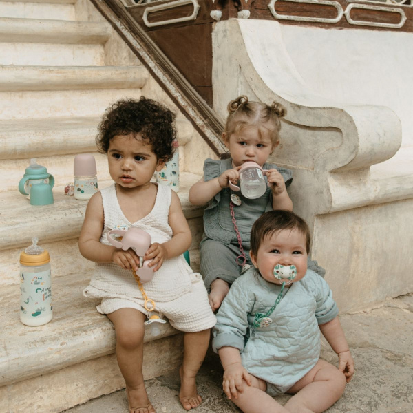 Attache sucette ruban walk in the park jaune Suavinex