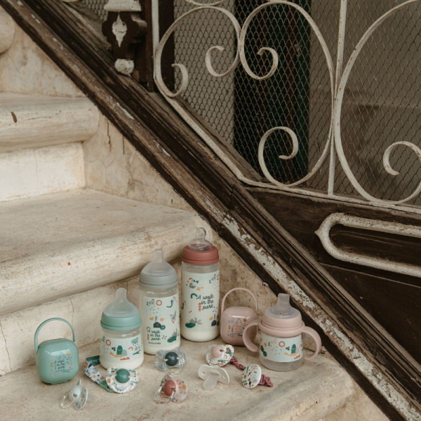 Attache sucette ruban walk in the park jaune Suavinex