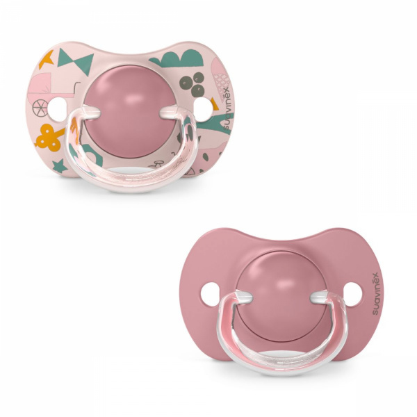 Lot de 2 sucettes symétriques sx pro walk in the park nude 18 mois et + Suavinex