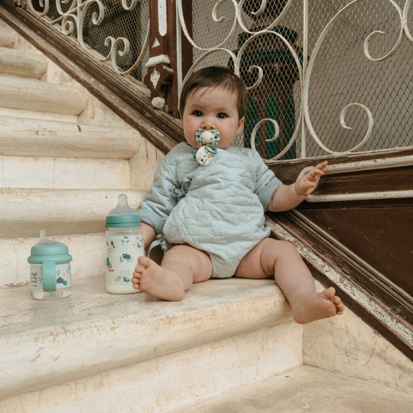 Lot de 2 sucettes symétriques sx pro walk in the park gris 0-6 mois Suavinex