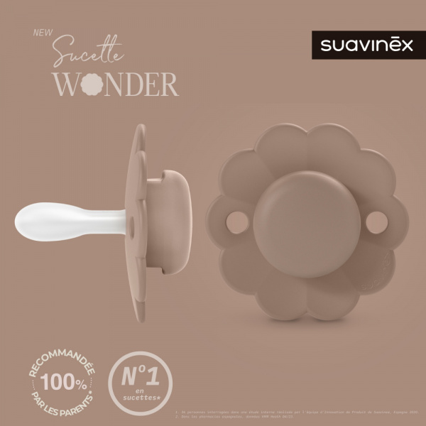 Sucette réversible sx pro wonder raw umber 6/18 mois Suavinex