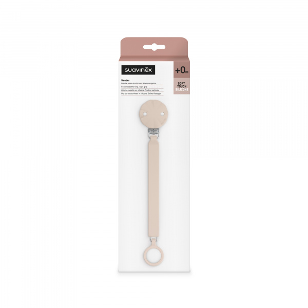 Attache sucette silicone wonder mauve chalk Suavinex