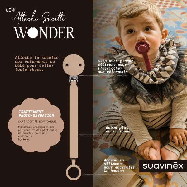 Attache sucette silicone wonder cork Suavinex