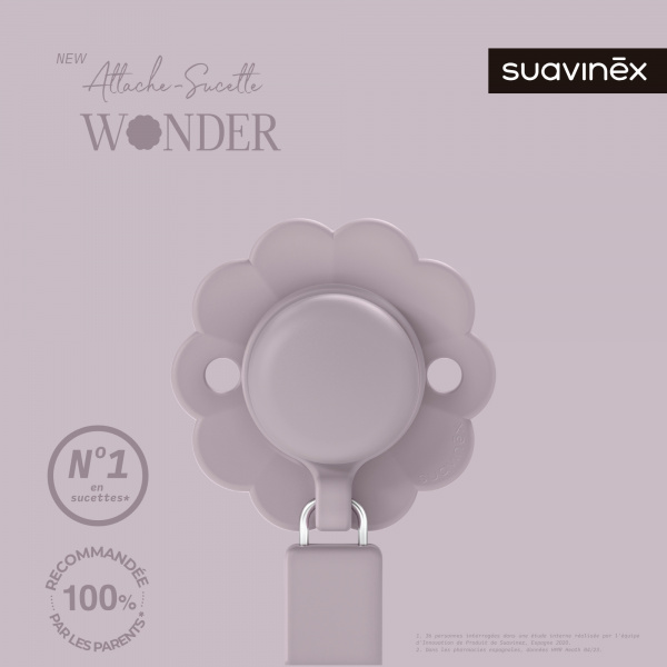 Attache sucette silicone wonder mist lavande Suavinex