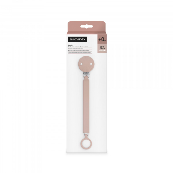 Attache sucette silicone wonder pale mauve Suavinex