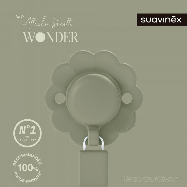 Attache sucette silicone wonder hedge green Suavinex