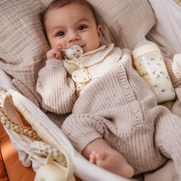 Attache sucette bébé chaîne birdies beige Suavinex