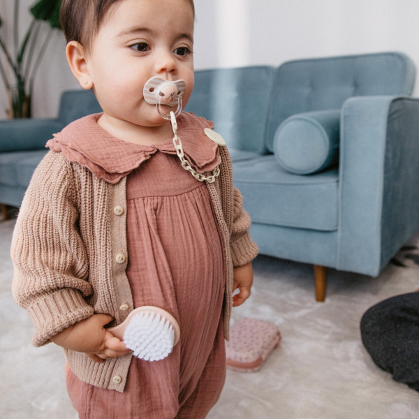 Attache sucette bébé chaîne birdies beige Suavinex