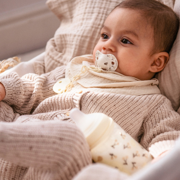 Attache sucette bébé chaîne birdies beige Suavinex