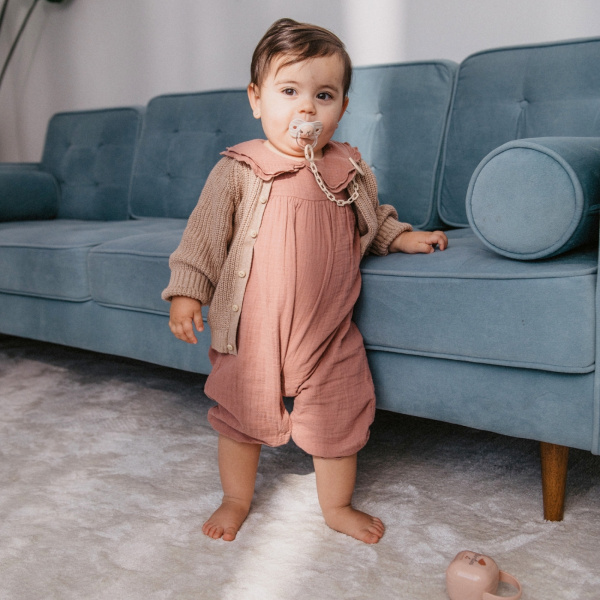 Attache sucette bébé chaîne birdies rose Suavinex