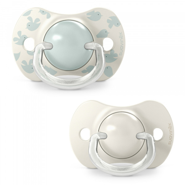 Lot de 2 sucettes symétriques sx pro birdies 6-18 mois beige Suavinex