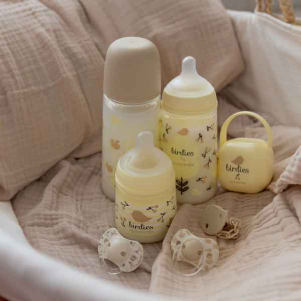 Porte sucette bébé birdies beige Suavinex